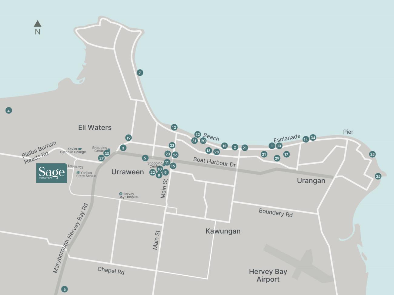 Hospitality map Hervey Bay